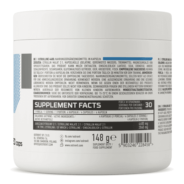 OstroVit Cytrulina 4400 mg 120 kapsułek