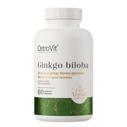ginko biloba OstroVit Miłorząb Japoński VEGE 60 kapsułek