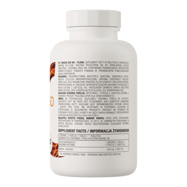 niacin tyl OstroVit Niacyna 250 NO-FLUSH 90 tabletek