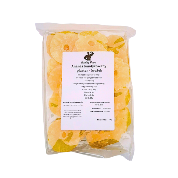 Ananas kandyzowany plaster - krążek 250g