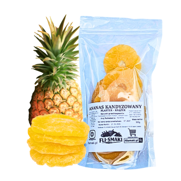 Ananas kandyzowany plaster - krążek 500g