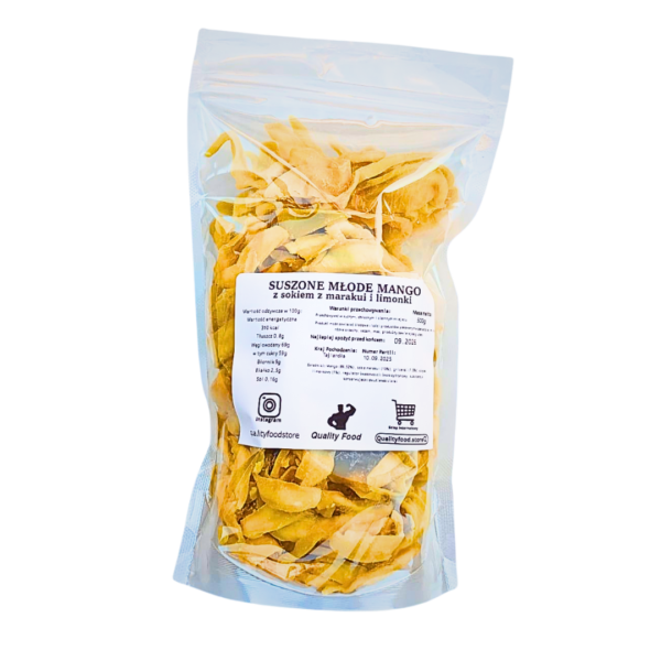 Młode mango suszone z sokiem z marakui 500g